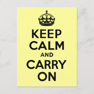 Best Price Keep Calm And Carry On Black Postcard