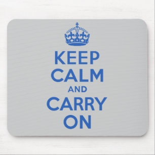 Best Price Keep Calm And Carry On Blue Mouse Pad