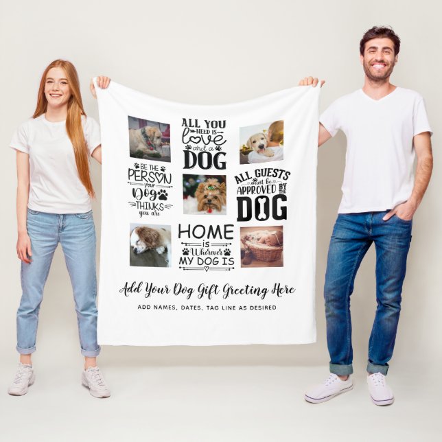 BEST PRICES! DOG Owner Quotes PHOTO COLLAGE Gift Fleece Blanket (In Situ)
