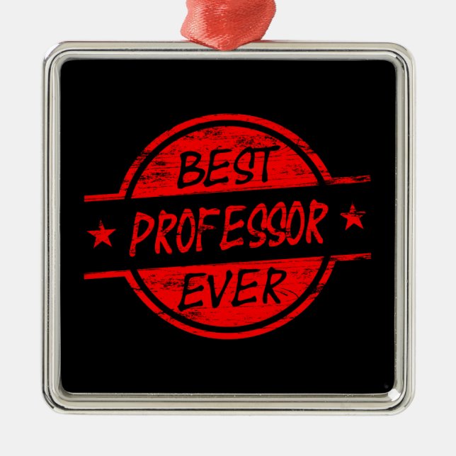 Best Professor Ever Red Metal Tree Decoration (Front)