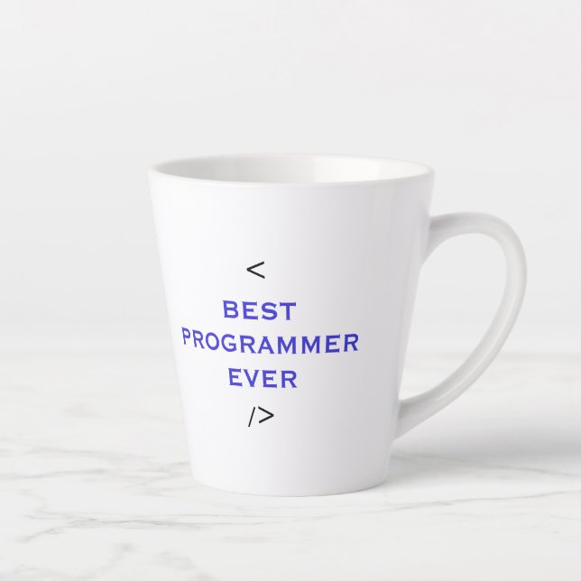 Best Programmer Ever - World best coder Present Latte Mug (Right)