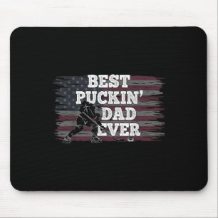 Best Puckin Dad Ever Shirt American Flag Hockey Gi Mouse Pad