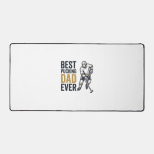 Best Pucking Dad Ever Hockey Dad Shirt Design_1 Desk Mat