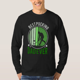 Best Pucking Dad Ever Retro Ice Hockey Coach On Fa T-Shirt