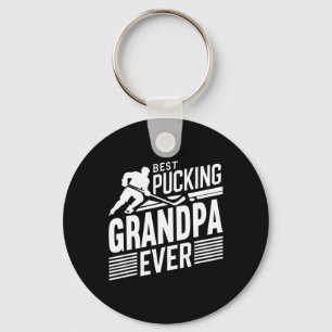 Best Pucking Grandpa Ever Shirt Hockey Lover (1) Key Ring