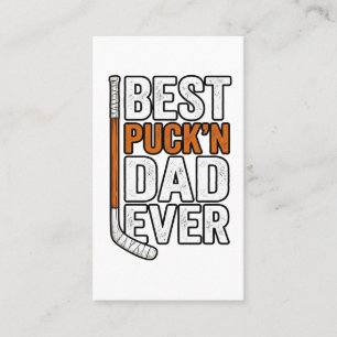 Best Puck'n Dad Ever Hockey Father Vector Design_1 Business Card