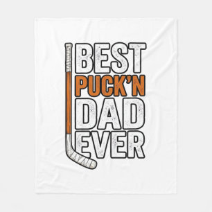 Best Puck'n Dad Ever Hockey Father Vector Design_1 Fleece Blanket