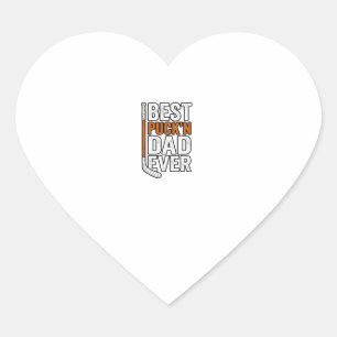 Best Puck'n Dad Ever Hockey Father Vector Design_1 Heart Sticker
