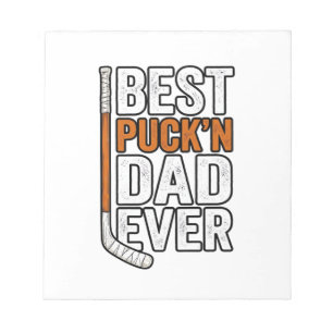 Best Puck'n Dad Ever Hockey Father Vector Design_1 Notepad