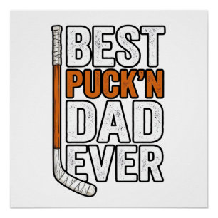 Best Puck'n Dad Ever Hockey Father Vector Design_1 Poster