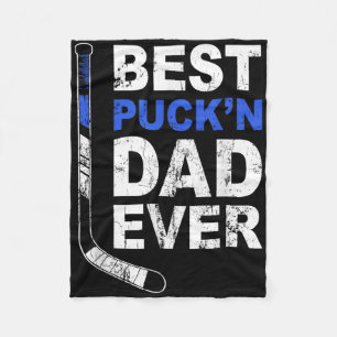 Best Puckn Dad Ever Shirt Men Hockey Daddy Fathers Fleece Blanket