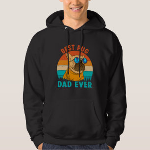 Best Pug Dad Ever Loves Doggies Retro Vintage Cute Hoodie