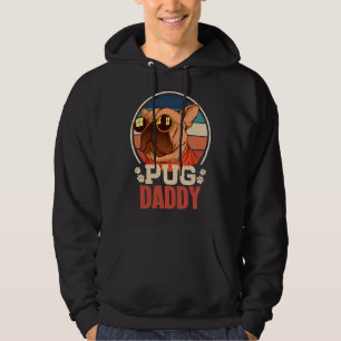 Best Pug Dad Ever Loves Doggies Retro Vintage Cute Hoodie