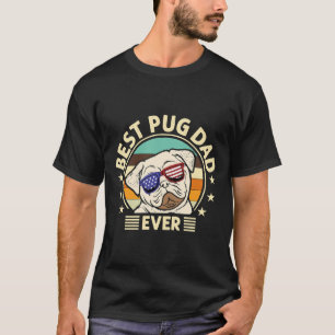 Best Pug Dad Ever Loves Doggies Retro Vintage Cute T-Shirt