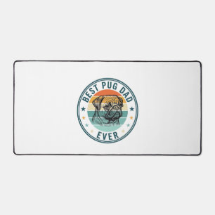 Best Pug Dad Ever Vintage Engraving Dog Shirt Desi Desk Mat