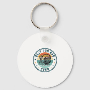 Best Pug Dad Ever Vintage Engraving Dog Shirt Desi Key Ring