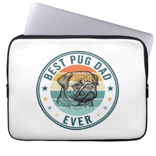 Best Pug Dad Ever Vintage Engraving Dog Shirt Desi Laptop Sleeve