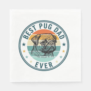 Best Pug Dad Ever Vintage Engraving Dog Shirt Desi Napkin