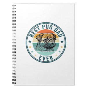 Best Pug Dad Ever Vintage Engraving Dog Shirt Desi Notebook