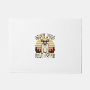 Best Pug Dad Ever Vintage Pug T-Shirt Design_1 Doormat