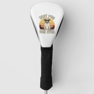 Best Pug Dad Ever Vintage Pug T-Shirt Design_1 Golf Head Cover