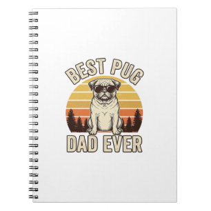 Best Pug Dad Ever Vintage Pug T-Shirt Design_1 Notebook