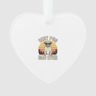 Best Pug Dad Ever Vintage Pug T-Shirt Design_1 Ornament