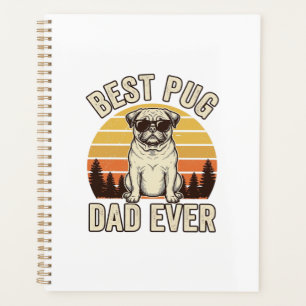 Best Pug Dad Ever Vintage Pug T-Shirt Design_1 Planner