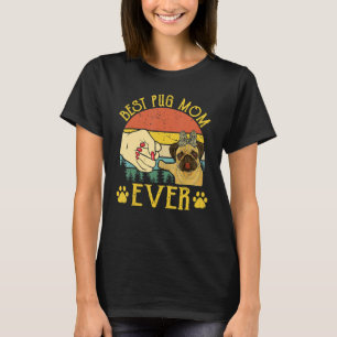 Best Pug Mum Ever Vintage Mother Pug Leopard T-Shirt