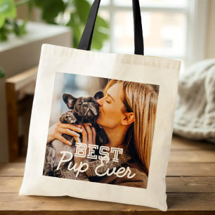 Best Pup Ever Modern Cool Stitch Pet Puppy Photo Tote Bag