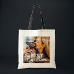 Best Pup Ever Modern Cool Stitch Pet Puppy Photo Tote Bag<br><div class="desc">This simple and modern design is composed of serif and cursive typography and add a custom photo of your puppers</div>