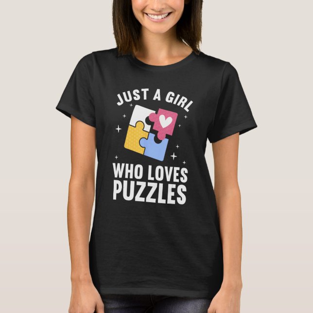 Best Puzzle Art For Women Girls Jigsaw Piece Puzzl T-Shirt (Front)