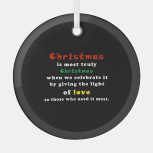 Best Quote Christmas Glass Tree Decoration