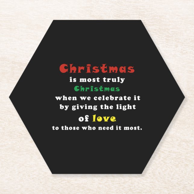 Best Quote Christmas Paper Coaster (Front)