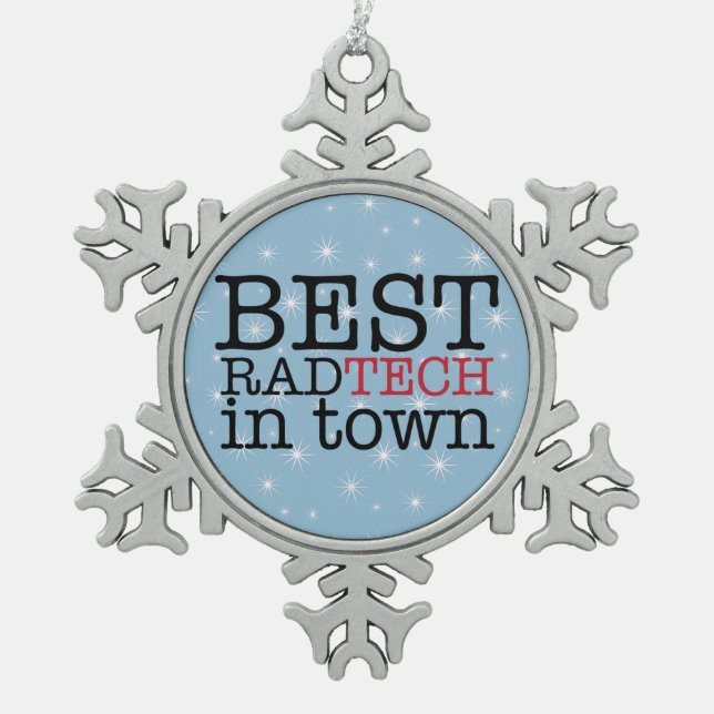 Best Rad Tech in Town Christmas Ornament (Front)
