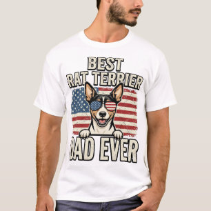 Best Rat Terrier Dad Ever Patriotic Dog Shirt Desi
