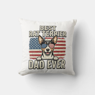 Best Rat Terrier Dad Ever Patriotic Dog Shirt Desi Cushion