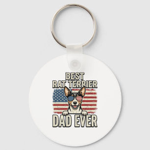 Best Rat Terrier Dad Ever Patriotic Dog Shirt Desi Key Ring