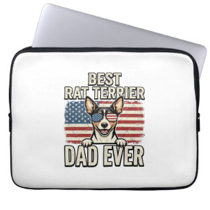 Best Rat Terrier Dad Ever Patriotic Dog Shirt Desi Laptop Sleeve