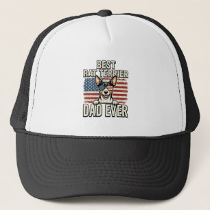 Best Rat Terrier Dad Ever Patriotic Dog Shirt Desi Trucker Hat