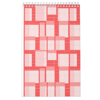 best red and pink squares  calendar