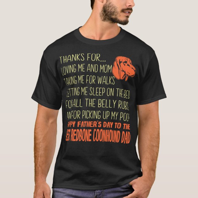 Best Redbone Coonhound Father's Day Gift T-Shirt (Front)