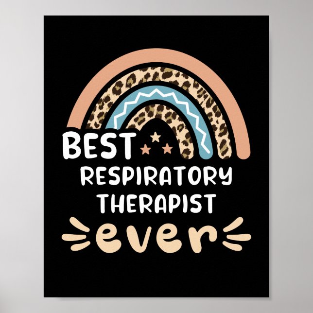 Best Respiratory Therapist ever Leopard Rainbow Gi Poster (Front)
