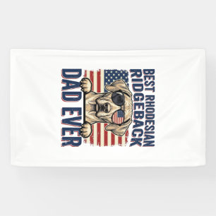 Best Rhodesian Ridgeback Dad Ever Vintage Dog Shir Banner