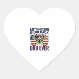 Best Rhodesian Ridgeback Dad Ever Vintage Dog Shir Heart Sticker