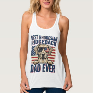 Best Rhodesian Ridgeback Dad Ever Vintage Dog Shir Singlet