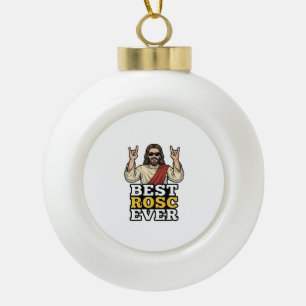 Best Rosc Ever Vintage Rock Hand Religious Shirt_1 Ceramic Ball Christmas Ornament