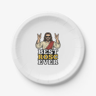 Best Rosc Ever Vintage Rock Hand Religious Shirt_1 Paper Plate