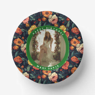 Best Rose Floral Spring Birthday Paper Plate