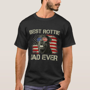 Best Rottie Dad Ever Rottweiler American Flag Gift T-Shirt